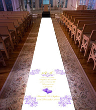 Load image into Gallery viewer, Personalised wedding aisle runner ordinary lift theme intials and text
