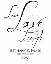 Load image into Gallery viewer, personalised wedding aisle runner live love laugh
