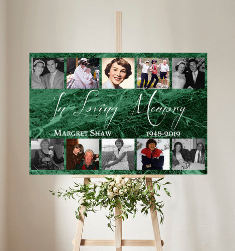 In loving memory picture collage coloured background ideal for funerals & memorial