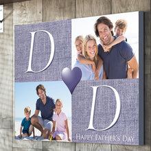 Load image into Gallery viewer, Dad Father&#39;s Day 2 images personalised gift canvas
