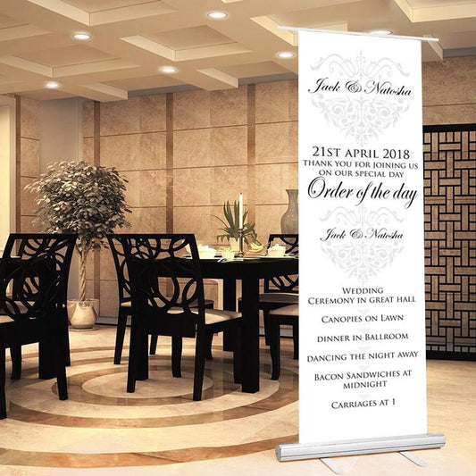 Wedding sign wedding banner welcome to wedding sign order of the day sign bride groom date of wedding wedding proceedings.majestic theme