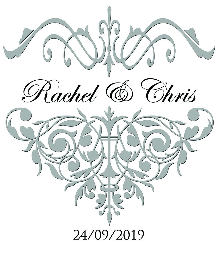 personalised wedding aisle runner Majestic theme venue bride and groom