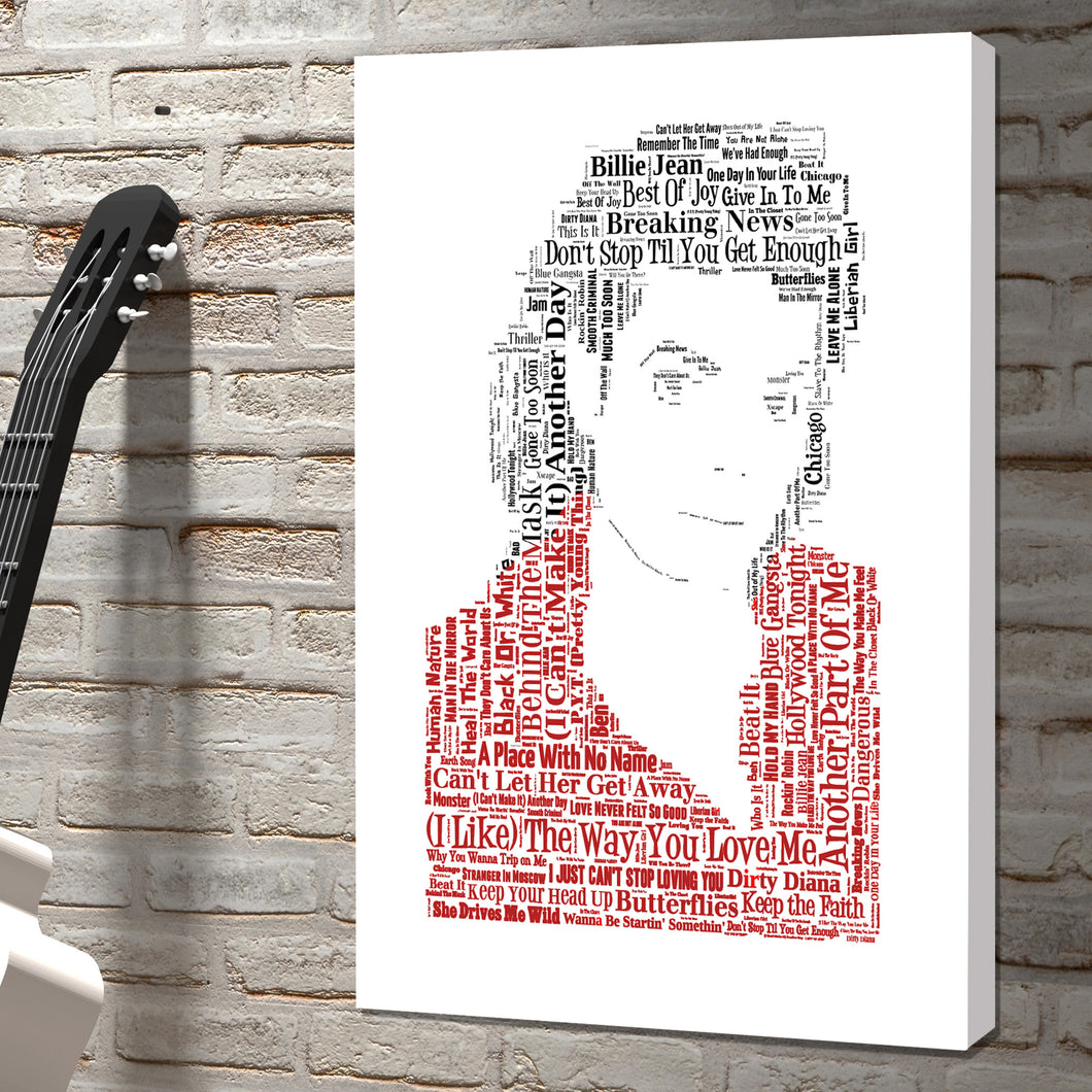 Michael Jackson word art canvas king of pop