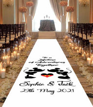 Load image into Gallery viewer, Mickey &amp; Minnie mouse personalised wedding aisle runner
