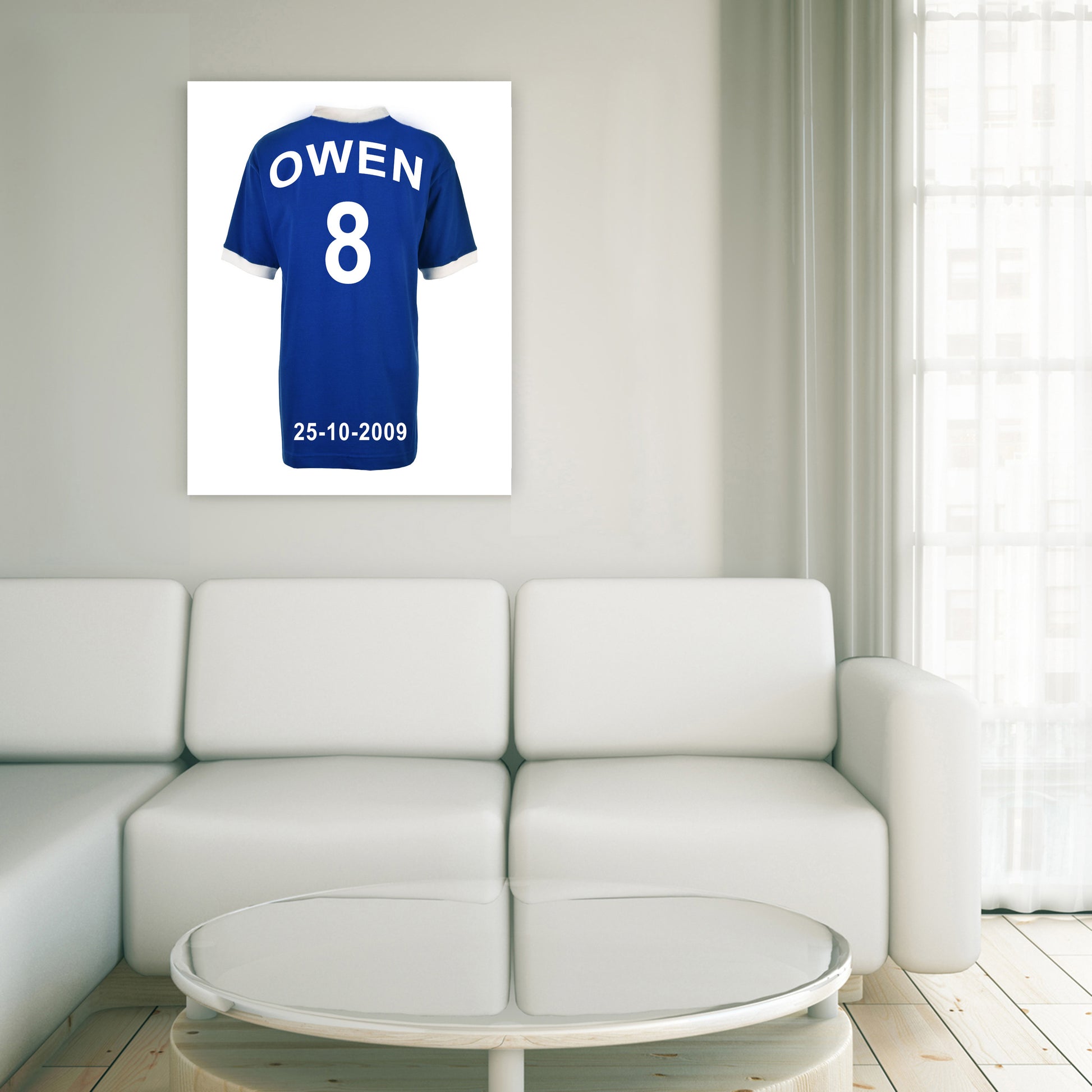 Millwall Football Club blue personalised football shirt canvas