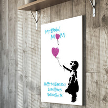 Load image into Gallery viewer, Mother&#39;s Day Canvas Banksy Little Girl Love Balloon personalised gift
