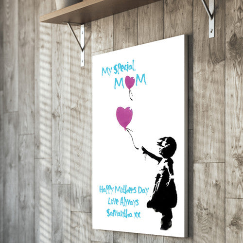 Mother's Day Canvas Banksy Little Girl Love Balloon personalised gift