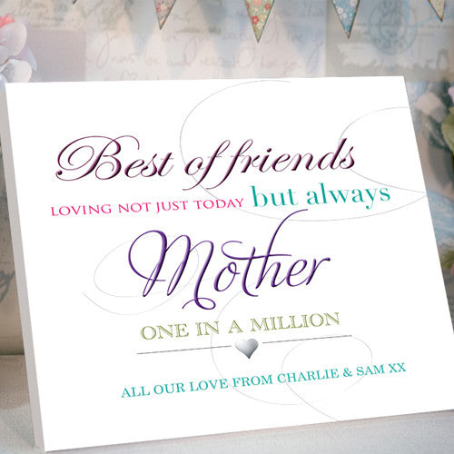 Best Friends Mother's Day Personalised Canvas
