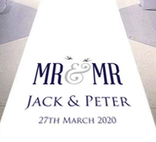 personalised wedding aisle runner LGBT Mr & MR 