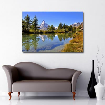 Matterhorn over Lake Riffelsee canvas art