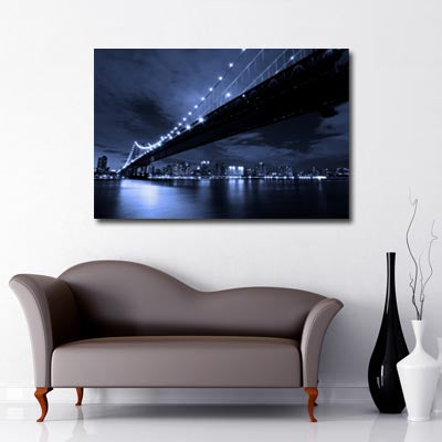 nightfall washington bridge New york city USA