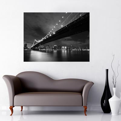 New York City Washington Bridge black and white image