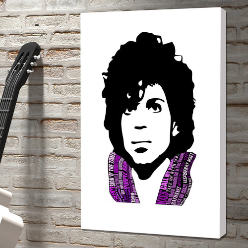 Prince word art canvas rock icon