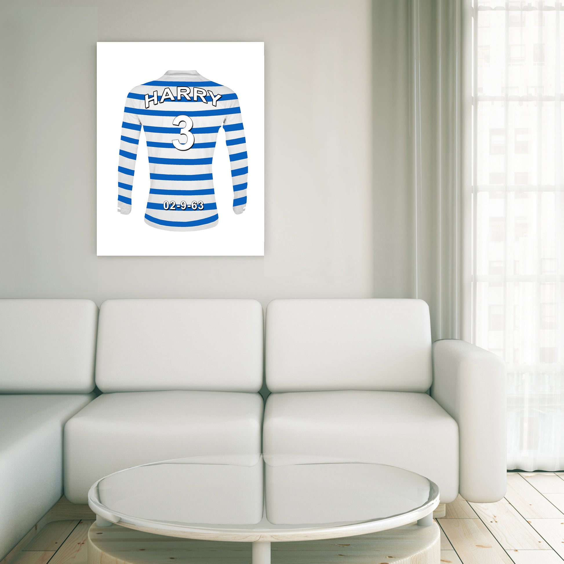 Queens Park Rangers Football Club blue and white personalised football shirt canvas