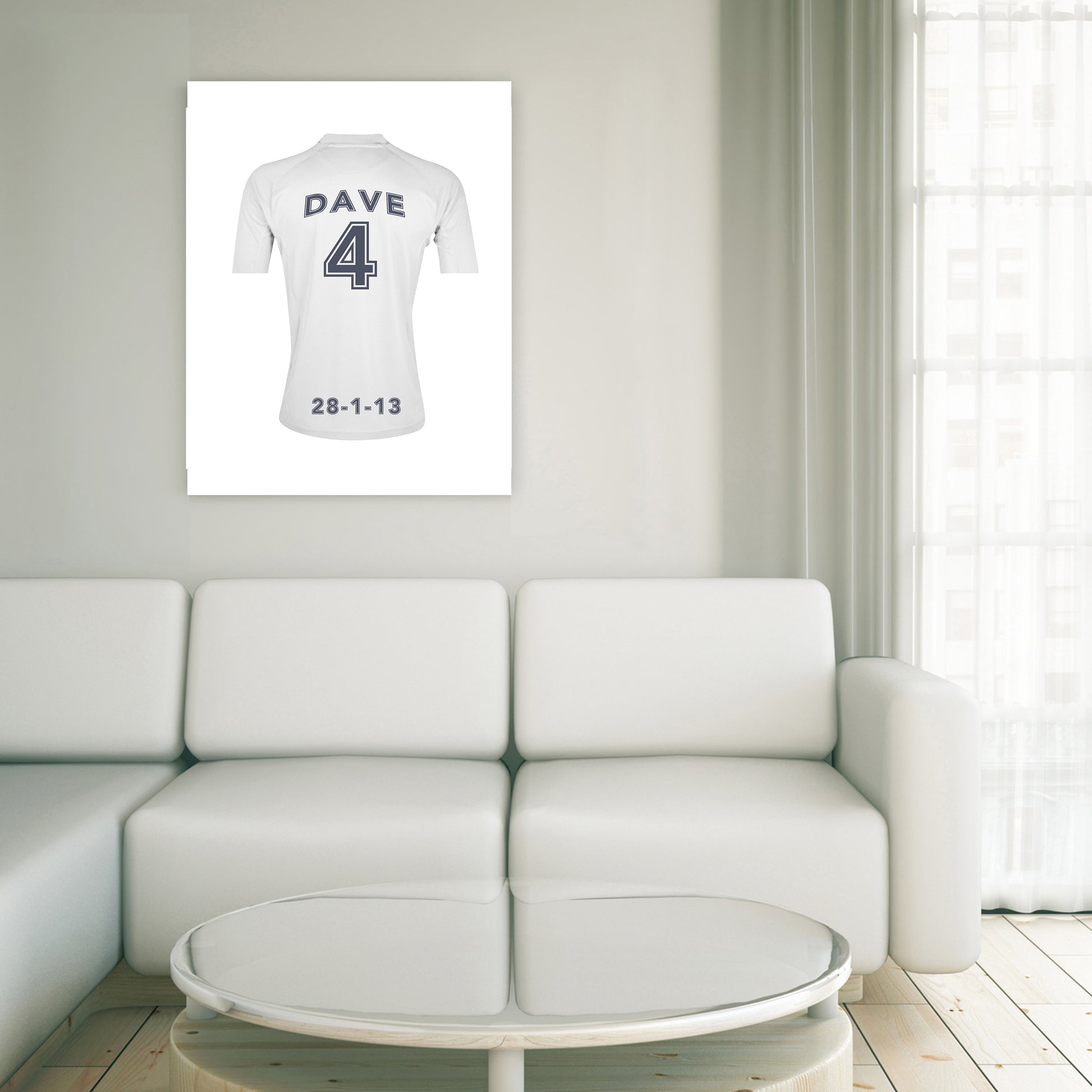 Real Madrid Football Club white personalised football shirt canvas