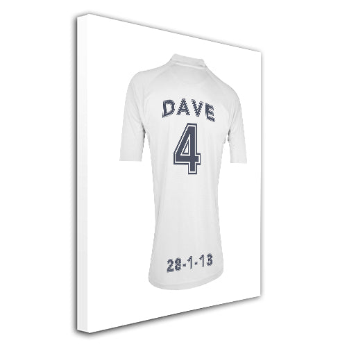 Real Madrid Football Club white personalised football shirt canvas