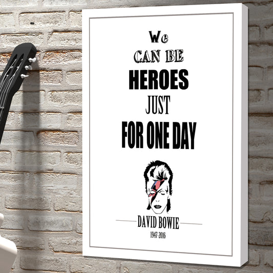 Portrait Art Canvas, Song Lyrics from David Bowie - Heroes