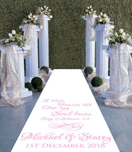 Load image into Gallery viewer, Song of solomon 3:4 I have found the one my soul loves personalised wedding aisle runner
