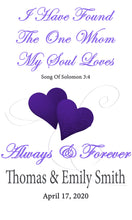 Load image into Gallery viewer, personalised wedding aisle runner song of solomon bible reading for weddings theme
