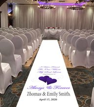 Load image into Gallery viewer, personalised wedding aisle runner song of solomon bible reading for weddings theme
