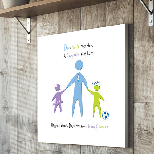 Father's Day Canvas son's first hero daughter's first love personalised gift
