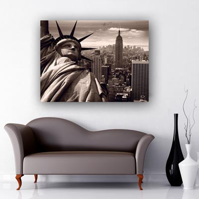 iconic images of New York City. Statue of Liberty, Empire state building