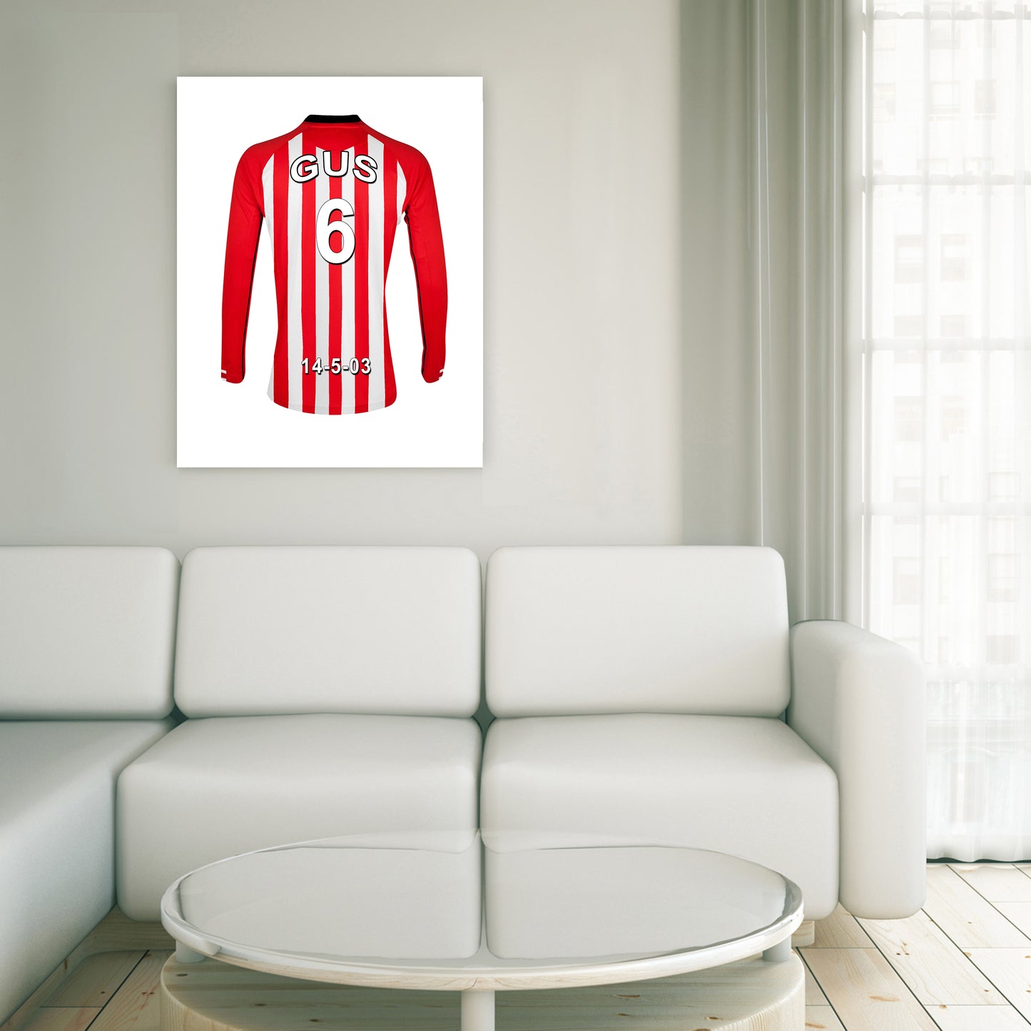 Sunderland Personalised Football Shirt Canvas