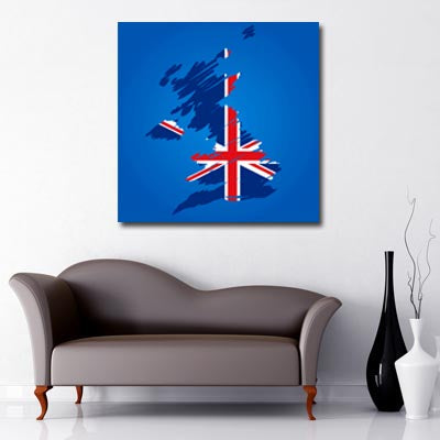 United Kingdom with Union Jack Flag - London Canvas