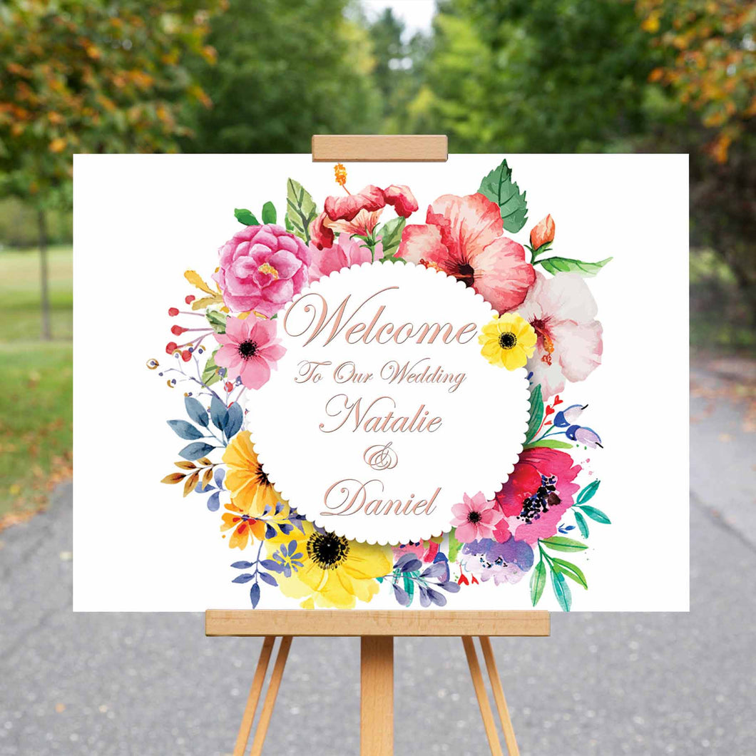 Wedding Welcome Sign - Summer Circle