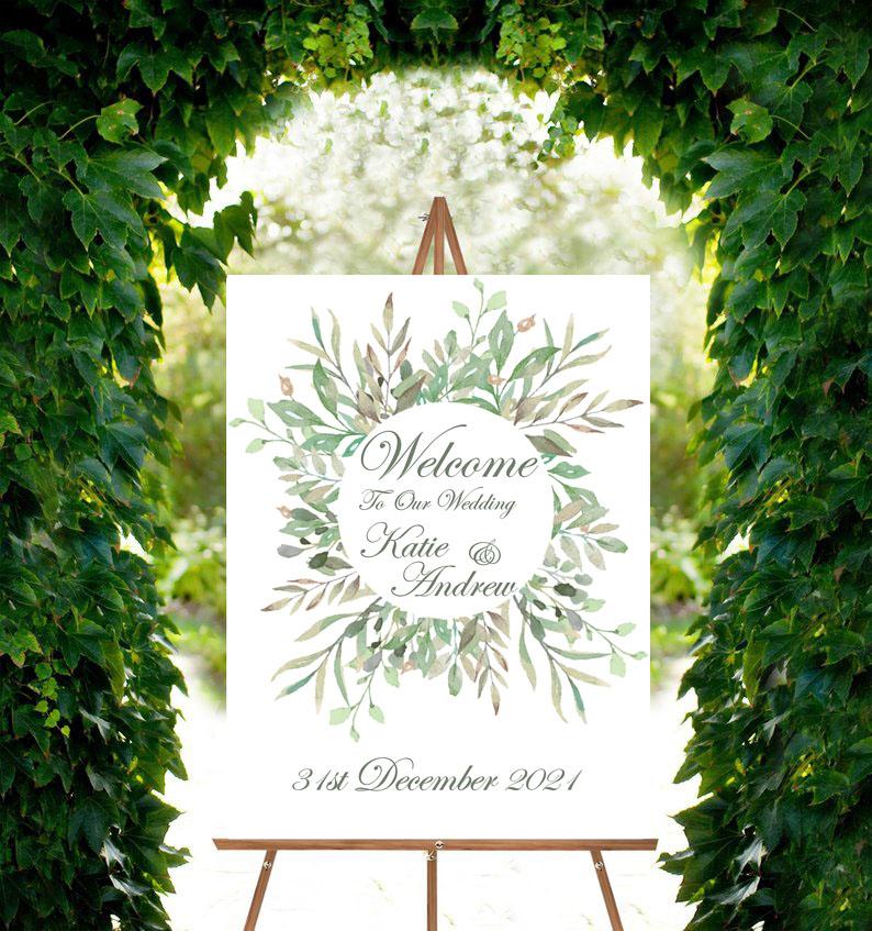 Wedding Welcome Sign - Flora