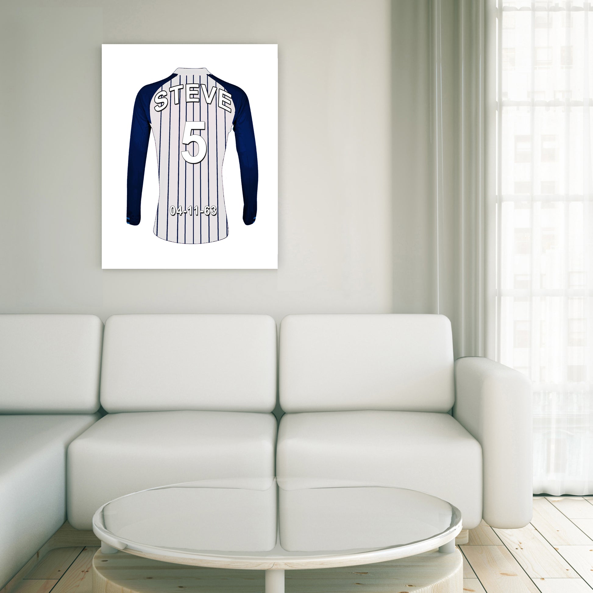 West Bromwich blue and white  personalised football shirt canvas