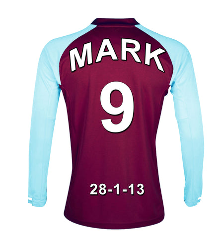 Burnley claret and blue  personalised football shirt canvas