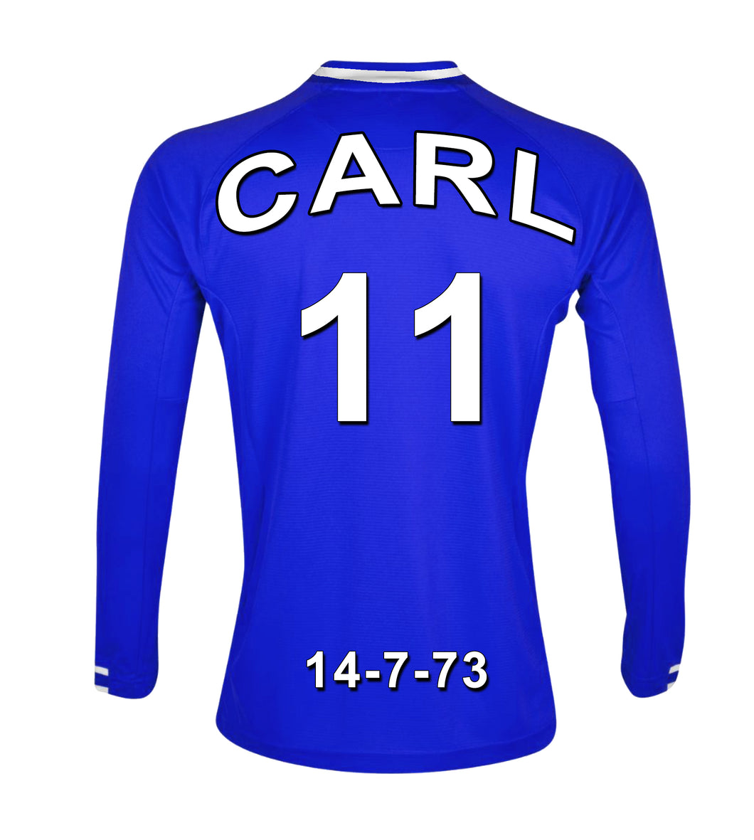 Chelsea blue and white  personalised football shirt canvas
