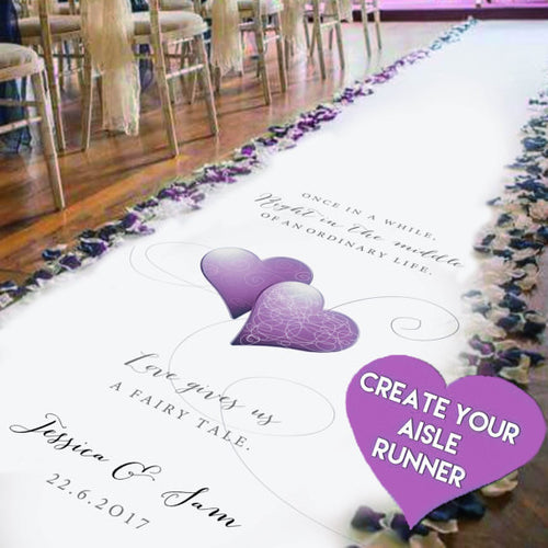 personalised wedding aisle runner with your own unique design 