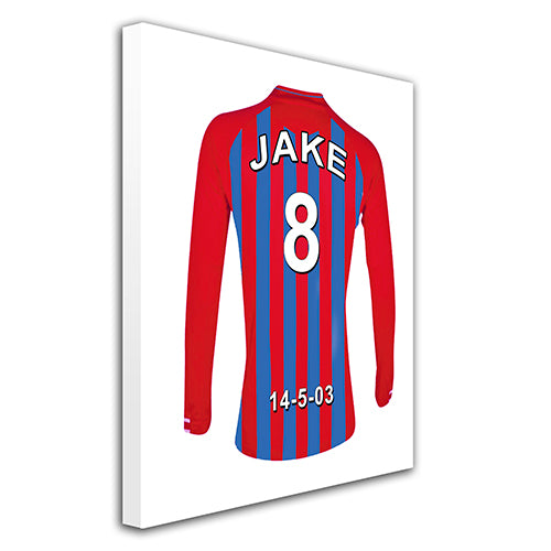 Crystal Palace red and blue  personalised football shirt canvas