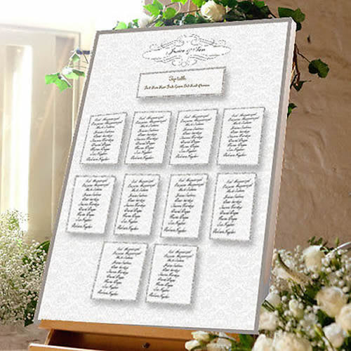 Damask Wedding Table Plan - Canvas Seating Meal Plan