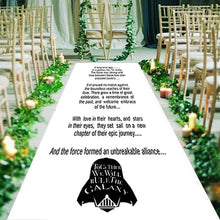 Load image into Gallery viewer, personalised wedding aisle runner, sci-fi, may the force be with you

