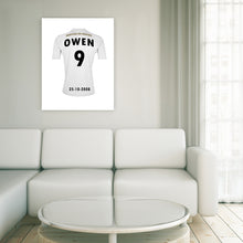 Load image into Gallery viewer, Leeds 2017 white football shirt personalised canvas 
