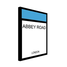 Load image into Gallery viewer, Monopoly style printed and framed personalised canvas - light blue
