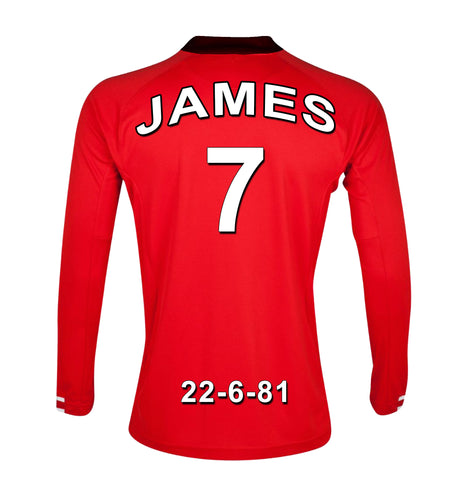 Manchester United Football Club red personalised football shirt canvas