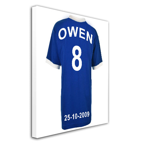 Millwall Football Club blue personalised football shirt canvas