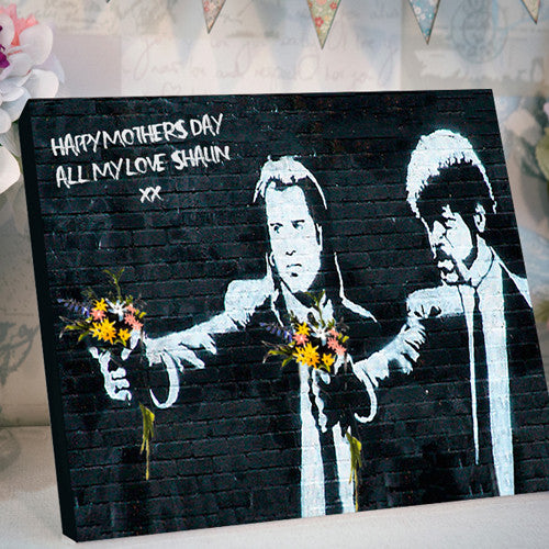 Banksy pulp fiction mother's day canvas personalised gift
