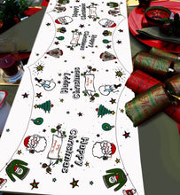 Load image into Gallery viewer, Christmas table runner santa fun personalised table decoration
