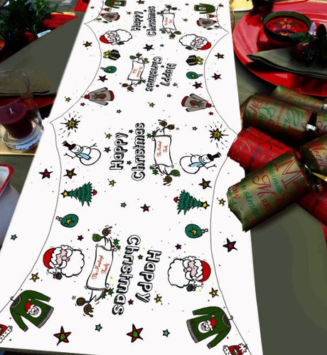 Christmas table runner santa fun personalised table decoration