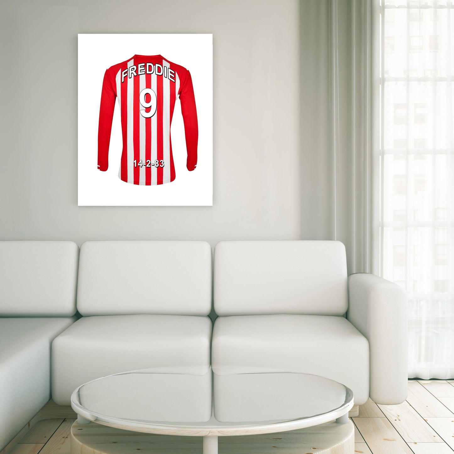 Stoke Football Club red and white personalised football shirt canvas