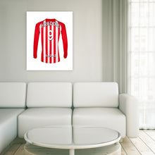 Load image into Gallery viewer, Stoke Football Club red and white personalised football shirt canvas
