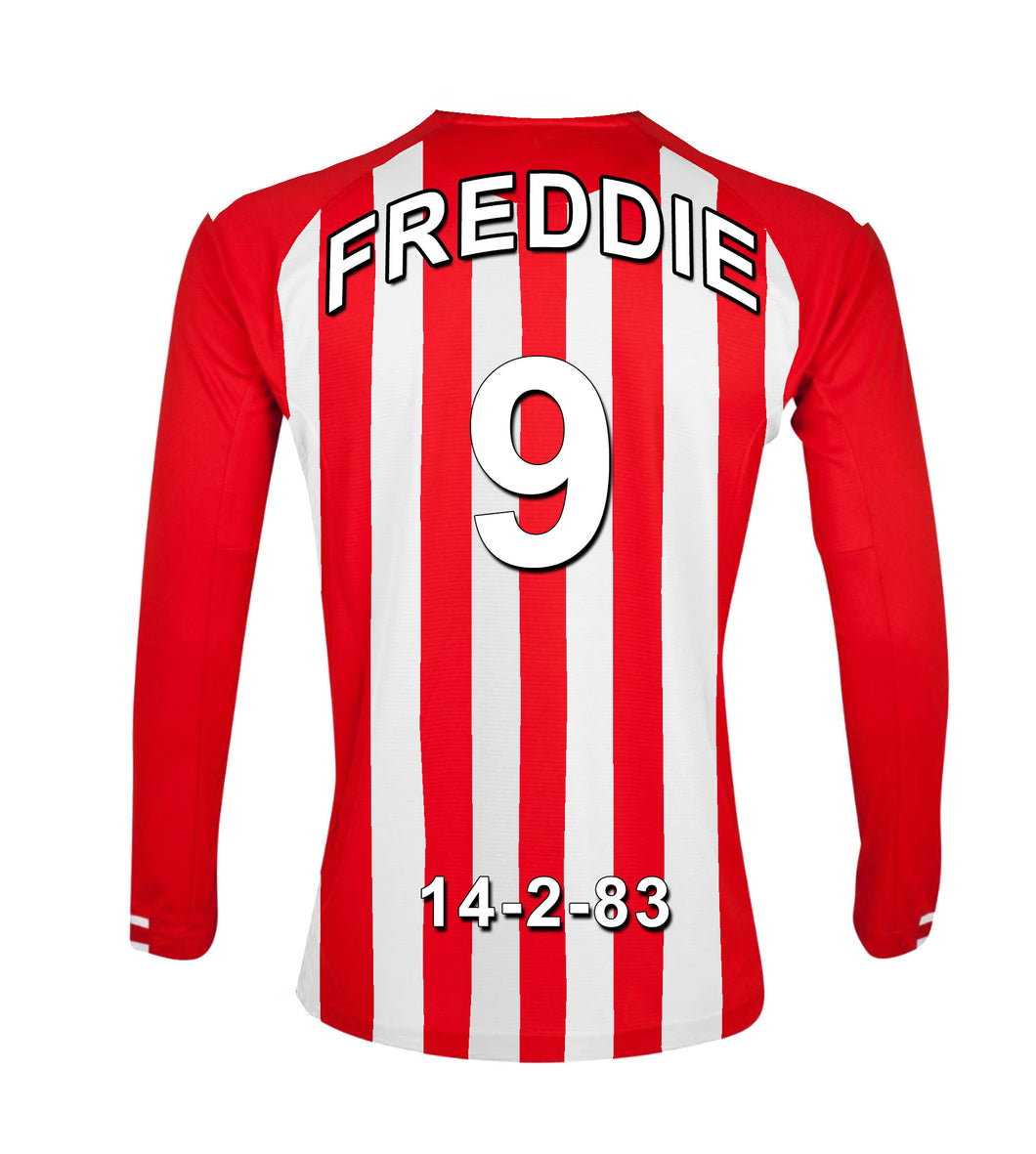 Stoke Football Club red and white personalised football shirt canvas