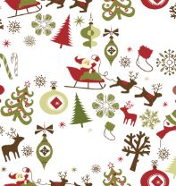 Load image into Gallery viewer, christmas table runner Reds and Blues santa sleigh reindeer table decoration
