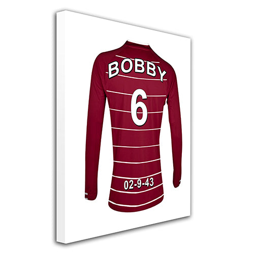 West Ham  claret and white personalised football shirt canvas