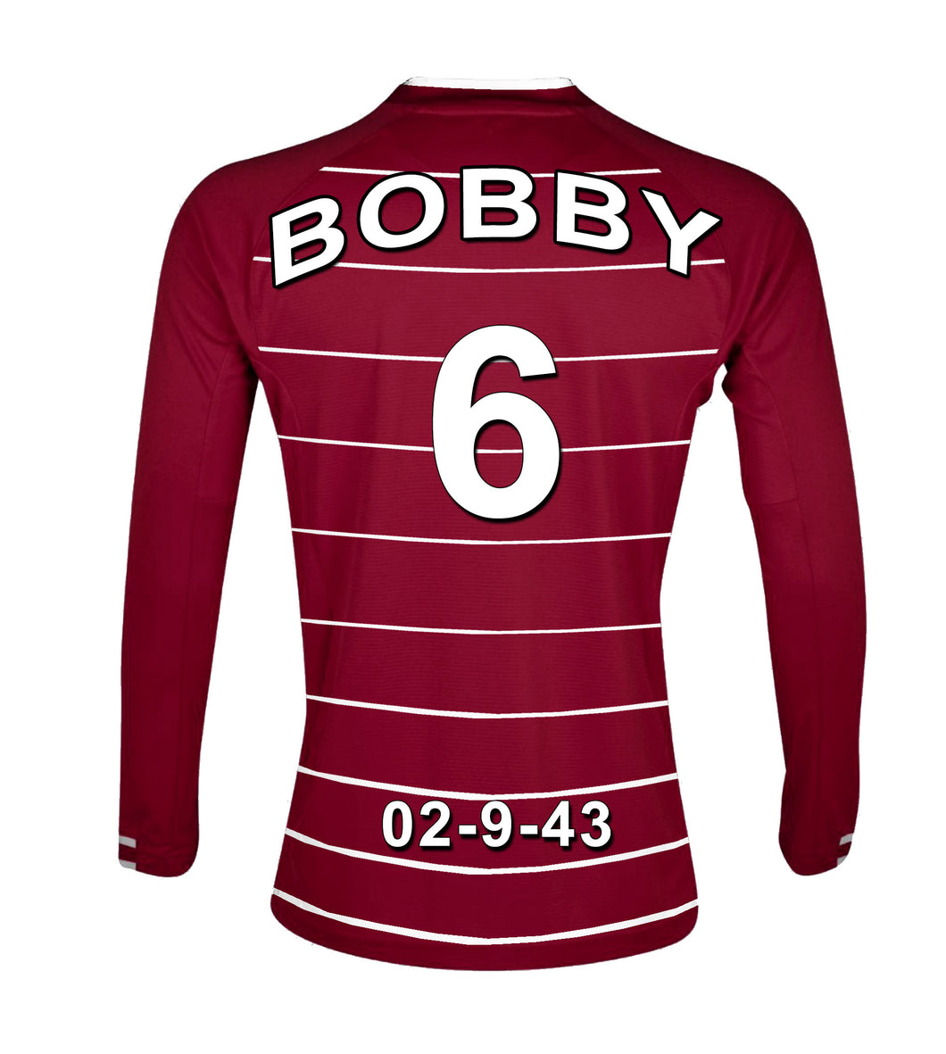 West Ham  claret and white personalised football shirt canvas